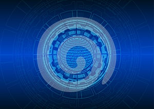 Abstract Blue circle and technology background; technology concept