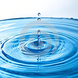 Abstract blue circle water drop ripple. Liquid texture background photo