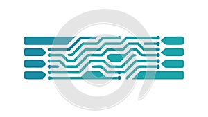 Abstract Blue Circuit Board Pattern Element, vector design Generative AI