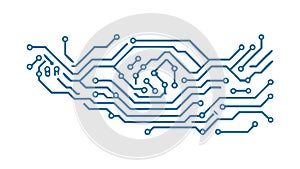 Abstract Blue Circuit Board Pattern, Sleek Digital Design, vector design Generative AI