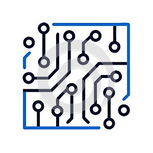 Abstract Blue Circuit Board Pattern Vector Icon, vector design Generative AI