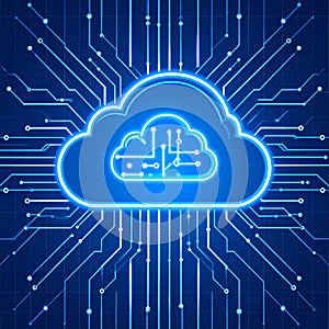 Abstract Blue Cloud Computing Network Technology