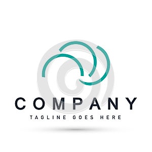 Abstract blue cloud logo vector element icon design vector on white background