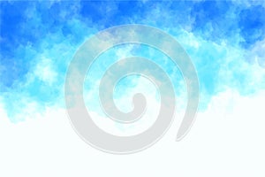 Abstract blue cloudy watercolor texture background