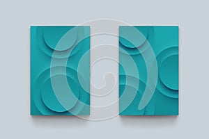 abstract blue color circle boards with shadow