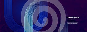 abstract blue color stripe line, geometric circle background, futuristic technology, retro styled concept