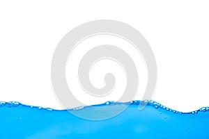 Abstract blue color water splashing isolated on white clean background