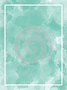 Abstract blue color watercolor effect background design with frame photo
