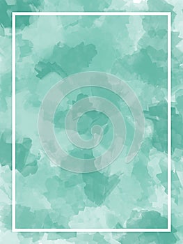 Abstract blue color watercolor effect background design with frame photo