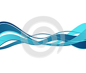 Abstract blue color wave design element.