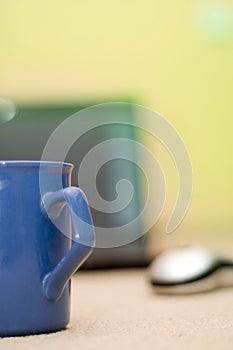 Abstract Blue Cup And Notebook