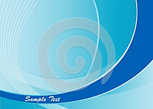 Abstract blue curves background