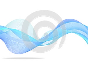 Abstract Blue and Cyan Bending Lines Mesh in White Background