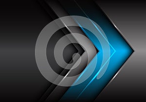 Abstract blue dark gray metal arrow design modern futuristic background vector