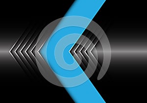 Abstract blue dark metal arrow design modern futuristic background texture vector
