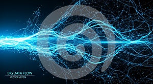 Abstract Blue Data Flow Network