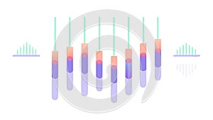 Abstract Blue Data Flow or Sound Waves Pattern, vector design Generative AI
