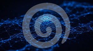 Abstract Blue Data Network Visualization