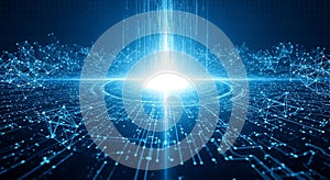 Abstract Blue Data Network