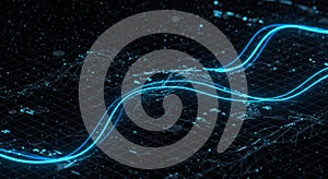 Abstract Blue Data Stream Visualization