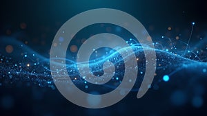 Abstract Data Stream Visualization in Blue Tones