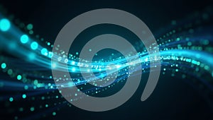 Abstract Blue Data Stream Wave