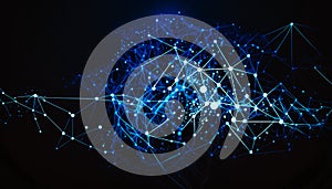 Abstract blue digital background. Big data visuali, generative AI