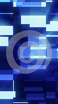 Abstract blue digital background with glowing pixelated blocks