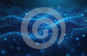 Abstract blue digital data background. Modern tech design of binary code stream. Futuristic illustration of data streams, coding.