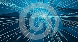 Abstract blue digital data explosion background