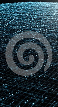 Abstract Blue Digital Data Network Background