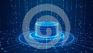 Abstract Blue Digital Data Network Background