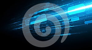 Abstract Blue Digital Data Stream Background technology