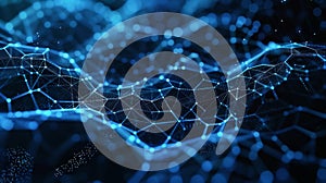 Abstract Blue Digital Network Background - 3D Rendering