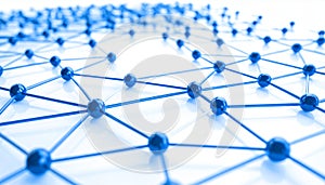 Abstract Blue Digital Network Connection