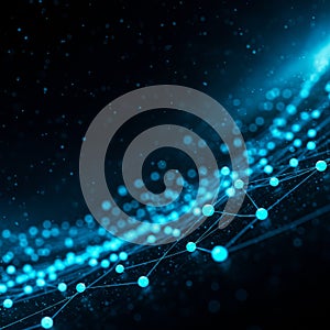 Abstract Blue Digital Network Connections