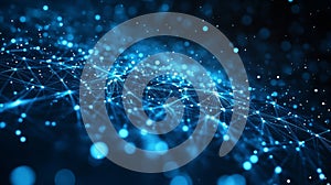 Abstract Blue Digital Network Connections Background