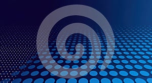 Abstract blue digital network with glowing dots and lines