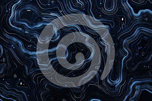 Abstract Blue Digital Topographic Map Data Visualization Design