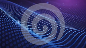 Abstract Blue Digital Wave Background