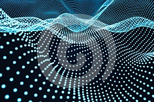 Abstract blue digital wave background