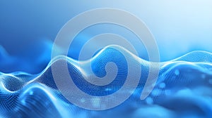 Abstract blue digital wave data flow background