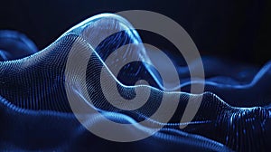 Abstract Blue Digital Wave Landscape