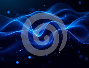 Abstract blue digital waveform background design