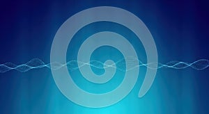 Abstract blue digital waveform background with light rays