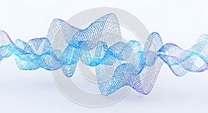 Abstract Blue Digital Waveform on White Background for Technology and Data Visualization