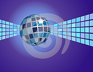 Abstract Blue Disco Ball Background