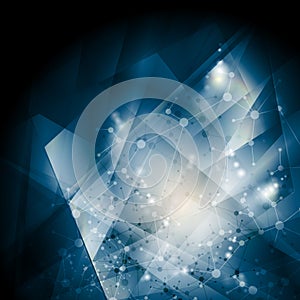 Abstract blue DNA molecular structure background