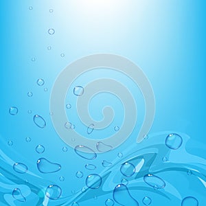Abstract blue a drop of water background
