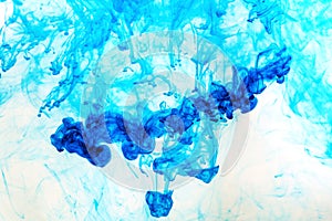 Abstract blue dye in water